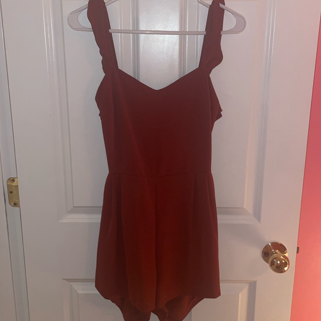 Rust Open Back Romper